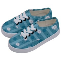 Gardenia Flowers White Blue Kids  Classic Low Top Sneakers by Dutashop