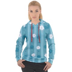 Gardenia Flowers White Blue Women s Overhead Hoodie