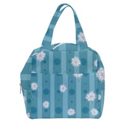 Gardenia Flowers White Blue Boxy Hand Bag