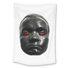 Creepy Black Man Mask Print Large Tapestry