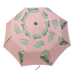 Banana Leaf On Pink Folding Umbrellas