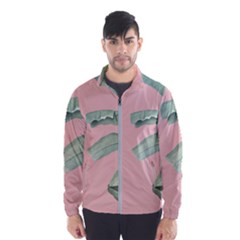 Banana Leaf On Pink Men s Windbreaker by goljakoff