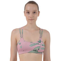 Banana Leaf On Pink Line Them Up Sports Bra by goljakoff