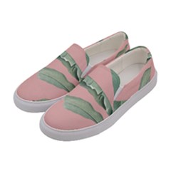 Banana Leaf On Pink Women s Canvas Slip Ons by goljakoff
