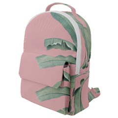 Banana Leaf On Pink Flap Pocket Backpack (small) by goljakoff