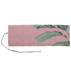 Banana Leaf On Pink Roll Up Canvas Pencil Holder (m) by goljakoff