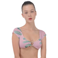 Banana Leaf On Pink Cap Sleeve Ring Bikini Top by goljakoff