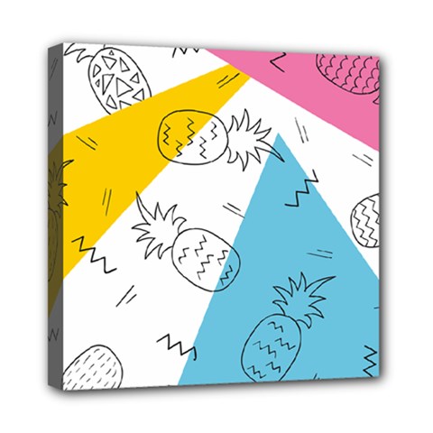 Pineapples Pop Art Mini Canvas 8  X 8  (stretched) by goljakoff