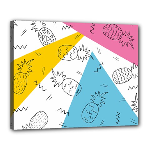 Pineapples Pop Art Canvas 20  X 16  (stretched) by goljakoff