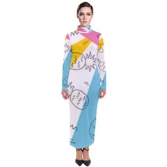 Pineapples Pop Art Turtleneck Maxi Dress by goljakoff