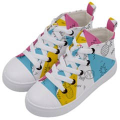 Pineapples Pop Art Kids  Mid-top Canvas Sneakers by goljakoff