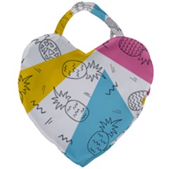 Pineapples Pop Art Giant Heart Shaped Tote by goljakoff