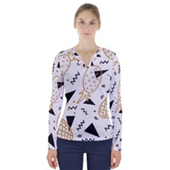 Golden Pineapples V-neck Long Sleeve Top by goljakoff