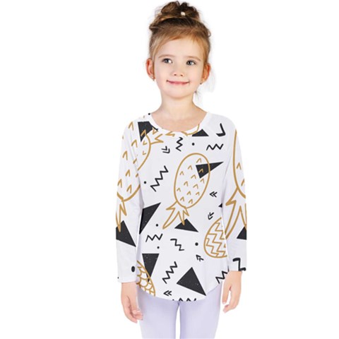 Golden Pineapples Kids  Long Sleeve Tee by goljakoff
