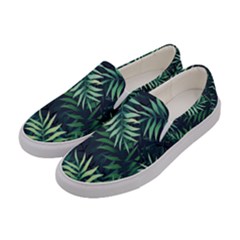 Green Leaves Women s Canvas Slip Ons by goljakoff