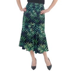 Green Leaves Midi Mermaid Skirt by goljakoff