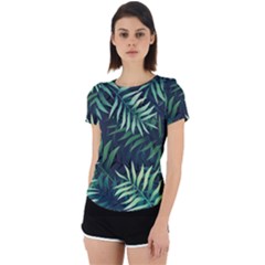 Green Leaves Back Cut Out Sport Tee by goljakoff