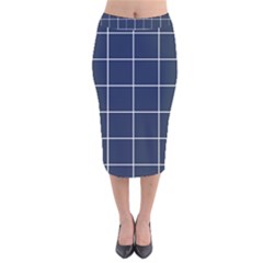 Blue Buffalo Plaid Velvet Midi Pencil Skirt by goljakoff