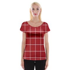 Red Buffalo Plaid Cap Sleeve Top by goljakoff