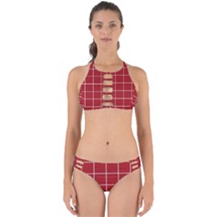 Red Buffalo Plaid Perfectly Cut Out Bikini Set by goljakoff