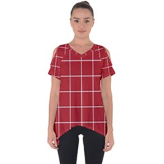 Red Buffalo Plaid Cut Out Side Drop Tee by goljakoff