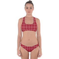 Red Buffalo Plaid Cross Back Hipster Bikini Set