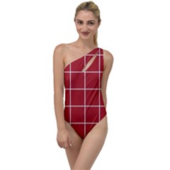 Red Buffalo Plaid To One Side Swimsuit by goljakoff