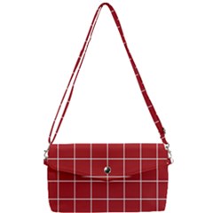Red Buffalo Plaid Removable Strap Clutch Bag by goljakoff
