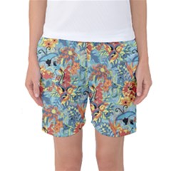 Flowers and butterfly Women s Basketball Shorts