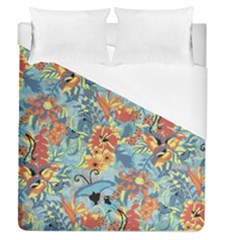 Flowers and butterfly Duvet Cover (Queen Size)