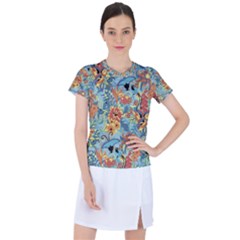 Flowers and butterfly Women s Sports Top