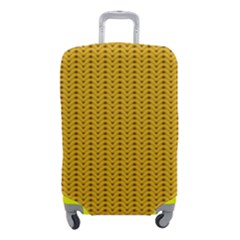 Yellow Knitted Pattern Luggage Cover (small) by goljakoff
