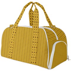 Yellow Knitted Pattern Burner Gym Duffel Bag by goljakoff
