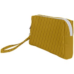 Yellow Knitted Pattern Wristlet Pouch Bag (small) by goljakoff