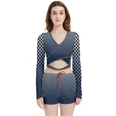 Zappwaits- Velvet Wrap Crop Top and Shorts Set