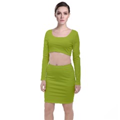 Acid Green Top And Skirt Sets by FabChoice