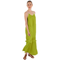 Acid Green Cami Maxi Ruffle Chiffon Dress by FabChoice