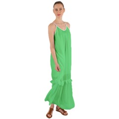 Algae Green Cami Maxi Ruffle Chiffon Dress by FabChoice