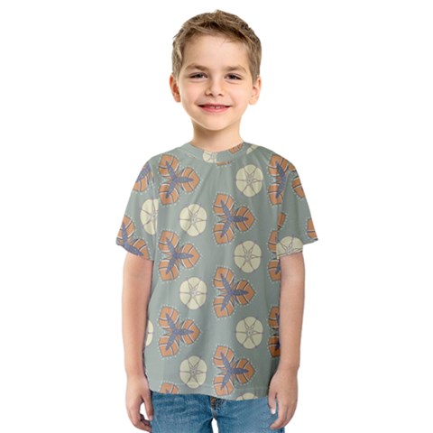 Flowers Leaves  Floristic Pattern Kids  Sport Mesh Tee by SychEva