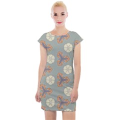 Flowers Leaves  Floristic Pattern Cap Sleeve Bodycon Dress by SychEva