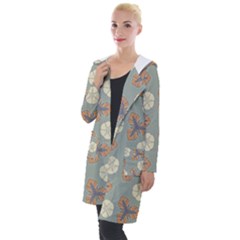 Flowers Leaves  Floristic Pattern Hooded Pocket Cardigan by SychEva
