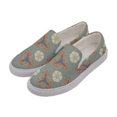 Flowers Leaves  Floristic Pattern Women s Canvas Slip Ons by SychEva