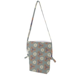 Flowers Leaves  Floristic Pattern Folding Shoulder Bag by SychEva