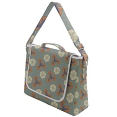 Flowers Leaves  Floristic Pattern Box Up Messenger Bag by SychEva