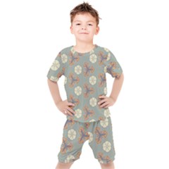 Flowers Leaves  Floristic Pattern Kids  Tee And Shorts Set by SychEva