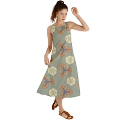 Flowers Leaves  Floristic Pattern Summer Maxi Dress by SychEva