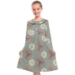 Flowers Leaves  Floristic Pattern Kids  Midi Sailor Dress by SychEva