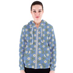 Flowers Leaves  Floristic Pattern Women s Zipper Hoodie by SychEva