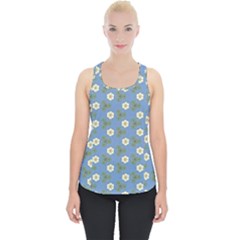 Flowers Leaves  Floristic Pattern Piece Up Tank Top by SychEva