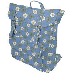Flowers Leaves  Floristic Pattern Buckle Up Backpack by SychEva